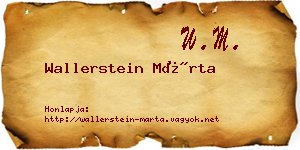 Wallerstein Márta névjegykártya